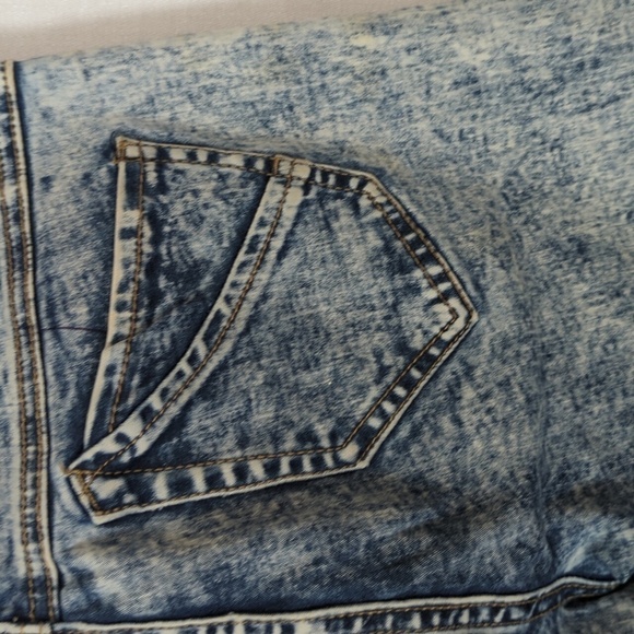 Boom Boom Jeans Light Blue Acid Wash Distressed Skinny Jeans Size 5 - Picture 7 of 7